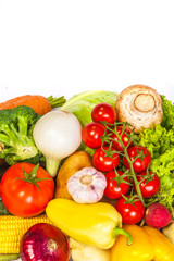 Group of fresh vegetables isolated on white