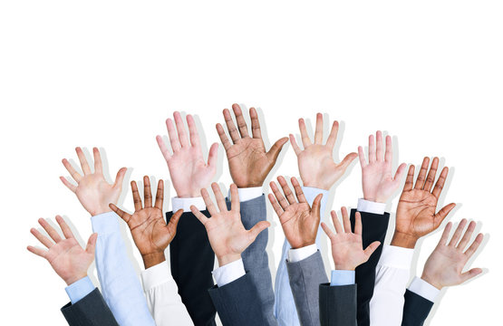 Group of Human Arms Raised