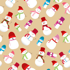 christmas snowman seamless pattern