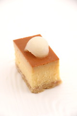 Pieces of a delicious custard cake
