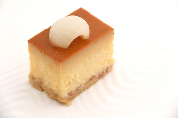 Pieces of a delicious custard cake