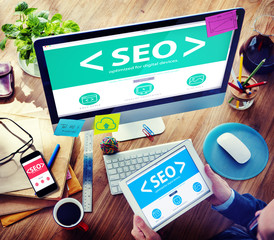 Man Using Digital Devices Looking for SEO