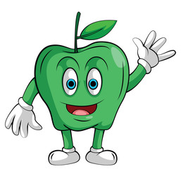 Mascot Green Apple Smile
