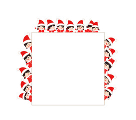 children dressed as santa claus kids and frame