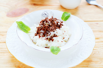 milk rice and chocolate