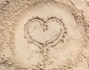 I Love You symbol sand