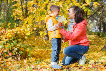 Family relaxing in park