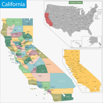 no california map with cities