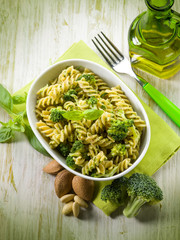fusilli with broccoli and almond sauce