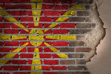 Dark brick wall with plaster - Macedonia