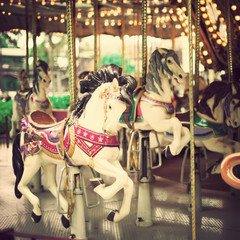 Fototapeta na wymiar Vintage carousel horses