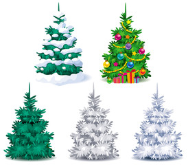 Set of Christmas trees