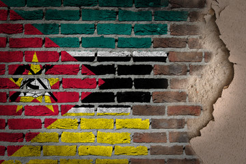 Dark brick wall with plaster - Mozambique
