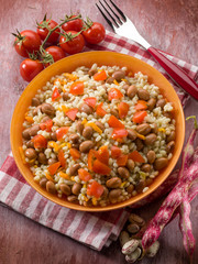 barley risotto with beans and tomatoes