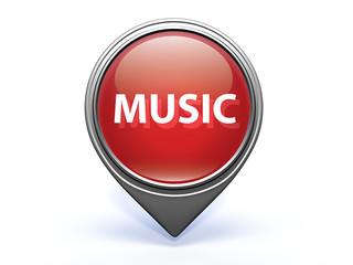 music pointer icon on white background