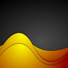 Orange and black wavy corporate background