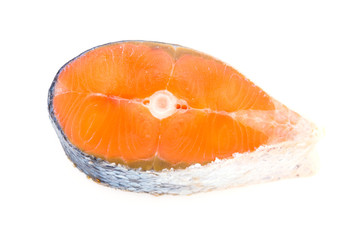 Salmon meat isolated on white background