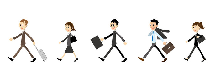 ビジネス歩く人々