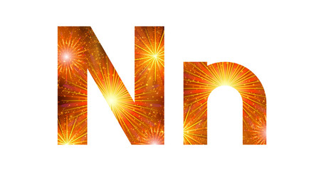 Set of letters, firework, N