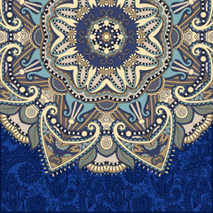 floral round pattern in ukrainian oriental ethnic style