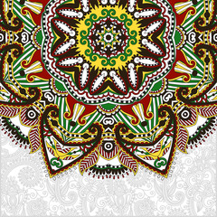 floral round pattern in ukrainian oriental ethnic style