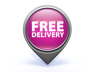 Free delivery pointer icon on white background