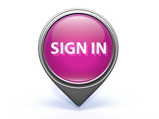 sign in pointer icon on white background