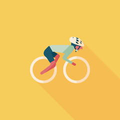 cycling flat icon with long shadow,eps10