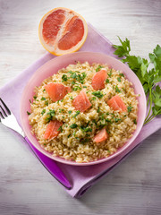 risotto with grapefruit and parsley