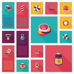 sport flat ui background set, eps10