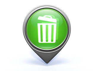 trash can pointer icon on white background