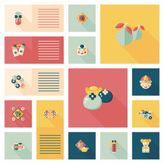 Chinese New Year flat ui background, eps10
