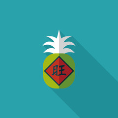 Chinese New Year flat icon with long shadow,eps10, when you send