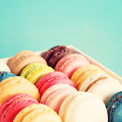 Vintage macaroons in a box