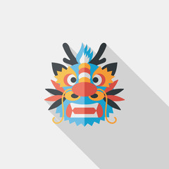 Chinese New Year flat icon with long shadow,eps10,The dragon and