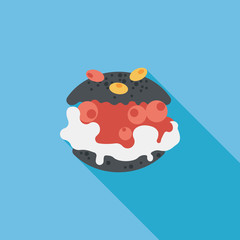 Cream puffs flat icon with long shadow,eps10