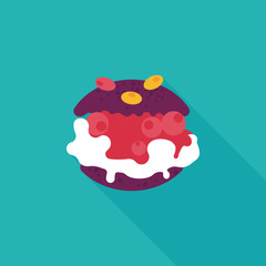 Cream puffs flat icon with long shadow,eps10