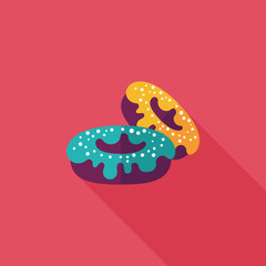 donut flat icon with long shadow,eps10