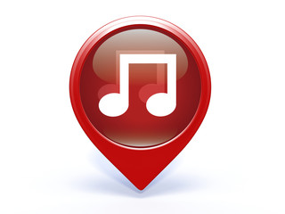 music pointer icon on white background