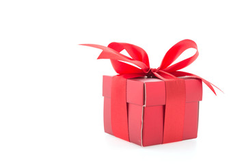 Red gift box isolated on white background