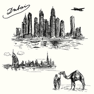 Dubai - hand drawn set