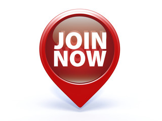 Join now pointer icon on white background