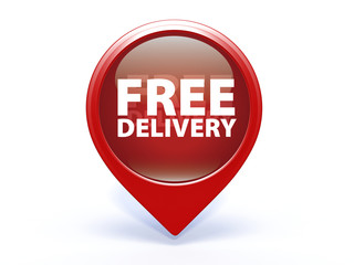 Free delivery pointer icon on white background