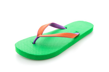 Green flip flop isolated on white background