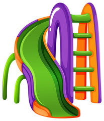 A colourful slide at the park