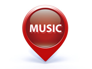music pointer icon on white background