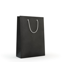 Black paper bag  , isolated