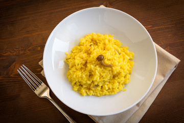Risotto alla milanese con funghi