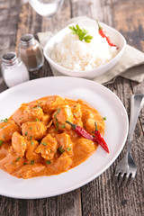 chicken cooked with curry sauce