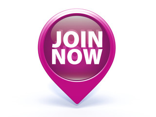 Join now pointer icon on white background